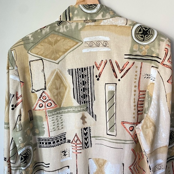 Dress Barn Abstract Design Linen Womans Blazer Size Large - Picture 6 of 17